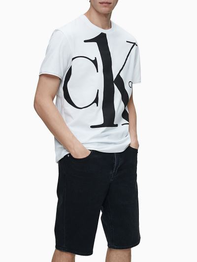 Calvin Klein Ruhák HU548666 | Calvin Klein CK ONE Organic Cotton Logo Férfi Póló Világos Fehér